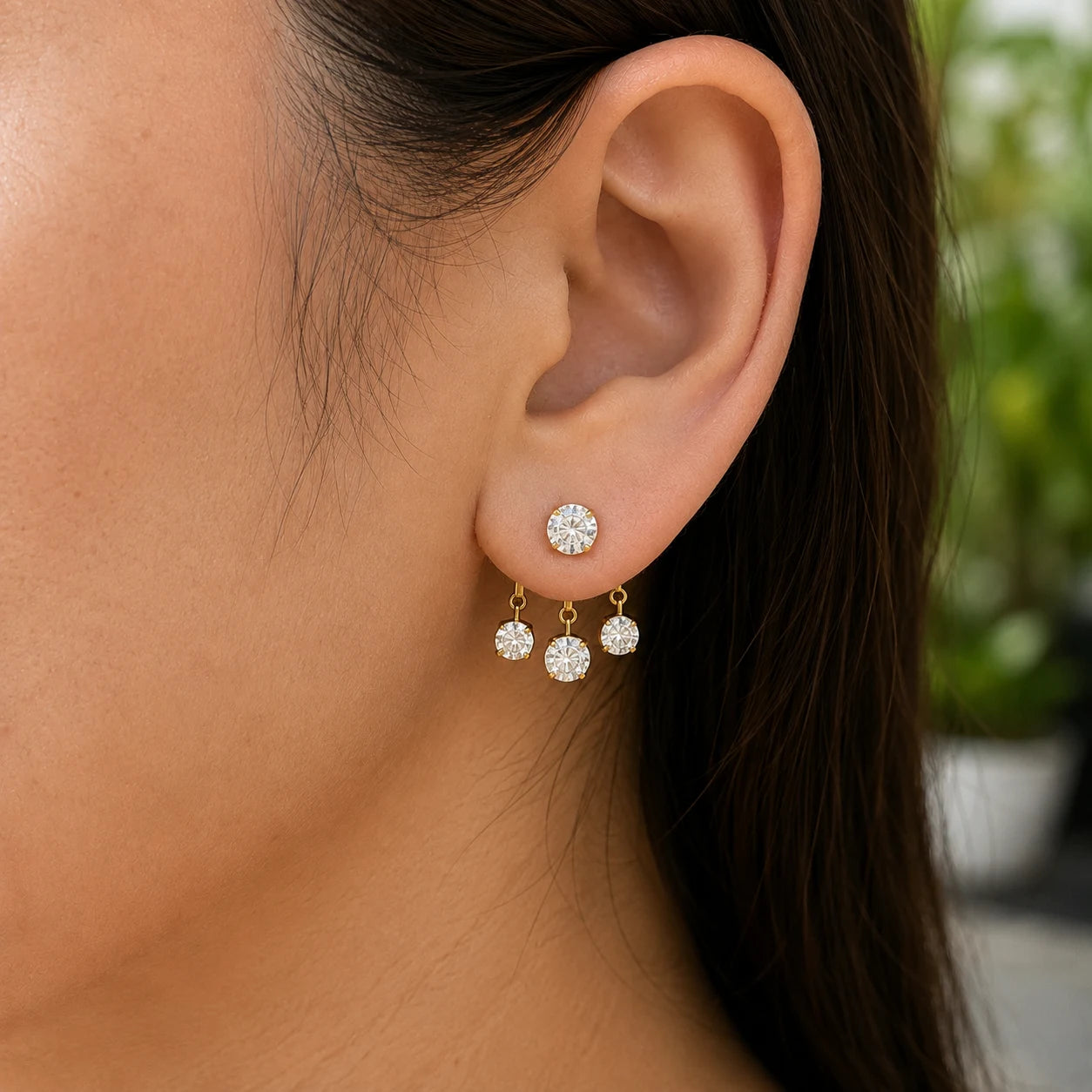 Dancing Stones Earrings - 18K Gold Plated