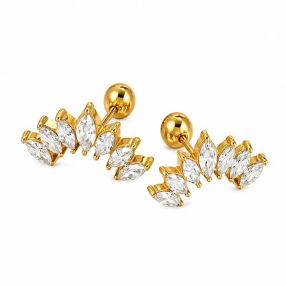 Crystal Fern Studs