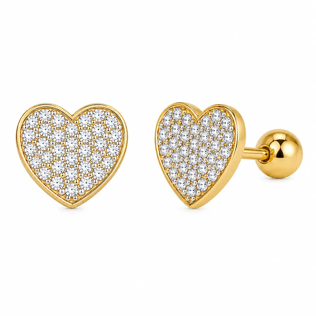 Golden Heart Studs