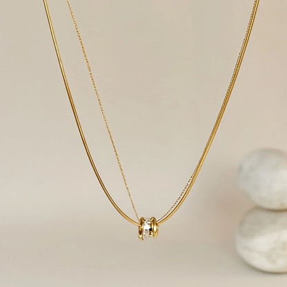 Chain Code Necklace - 18K Gold Plated