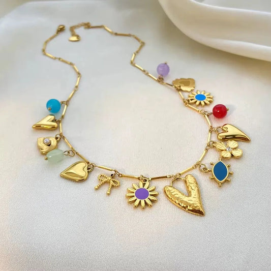 Shopie Charm Necklace - 18K Gold Plated