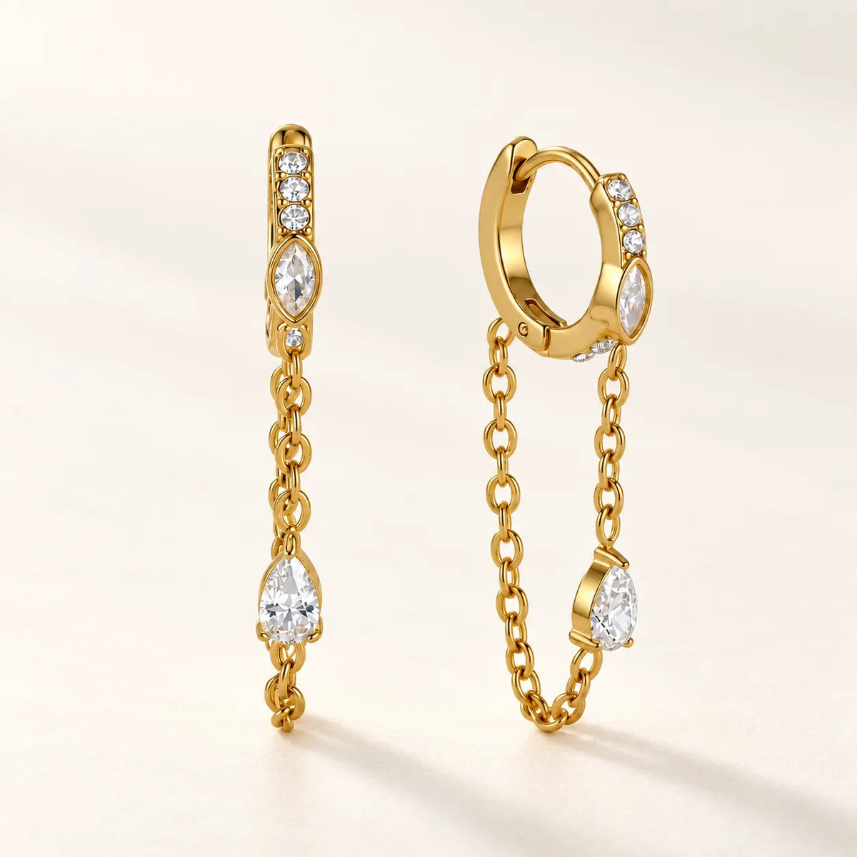 Vesper Chain Earrings - 18k Gold Plated