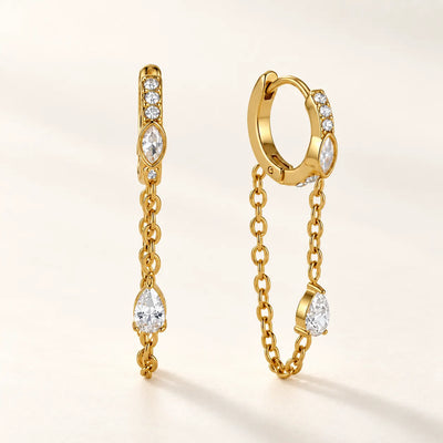 Vesper Chain Earrings - 18k Gold Plated