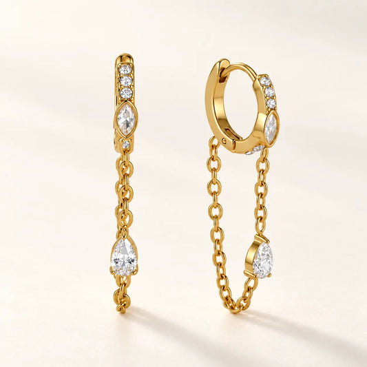 Vesper Chain Earrings - 18k Gold Plated