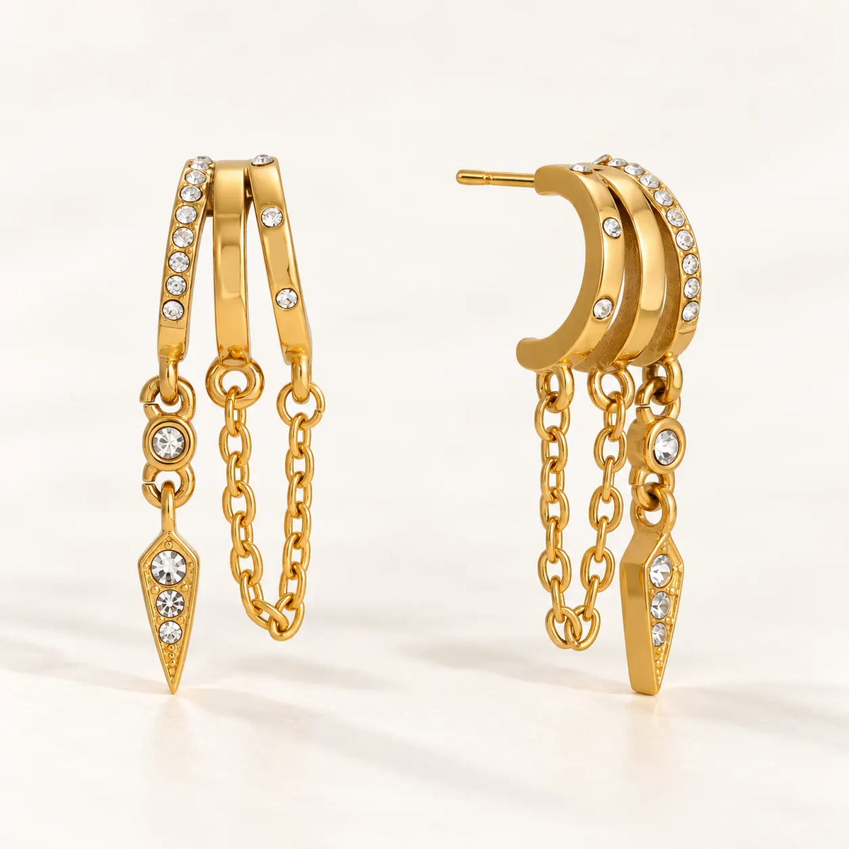 Midnight Link Earrings - 18K Gold Plated