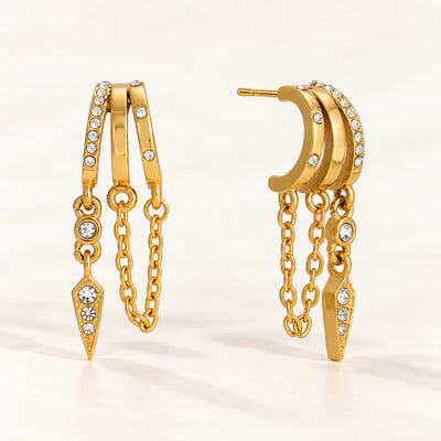 Midnight Link Earrings - 18K Gold Plated