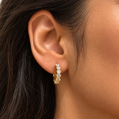 Celeste Curve Hoops - 18K Gold Plated