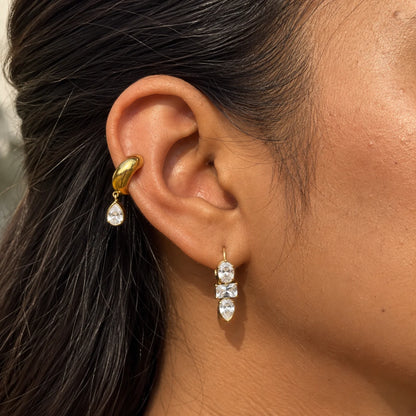 Celeste Drop Ear Cuff - 18K Gold Plated