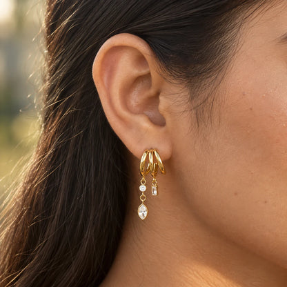 Trinity Drift Earrings - 18K Gold Plated