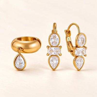 Trio & Drop Combo - 18K Gold Plated