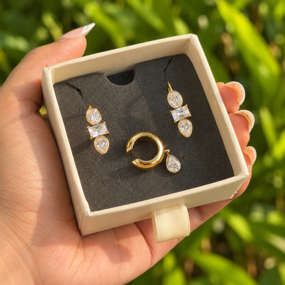 Trio & Drop Combo - 18K Gold Plated