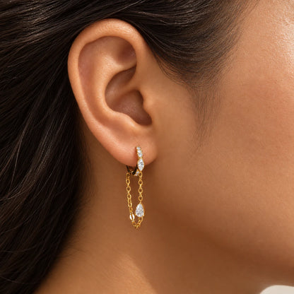 Vesper Chain Earrings - 18k Gold Plated