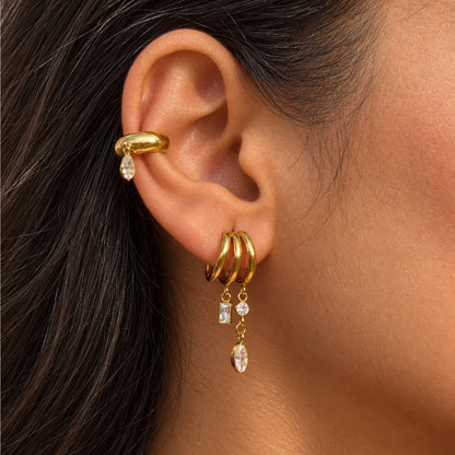 Trinity Drift Earrings - 18K Gold Plated