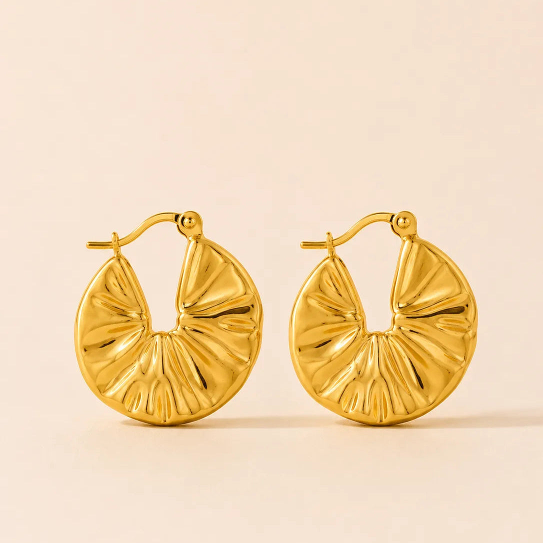 Coastline Hoops Earrings - 18K Gold Plated