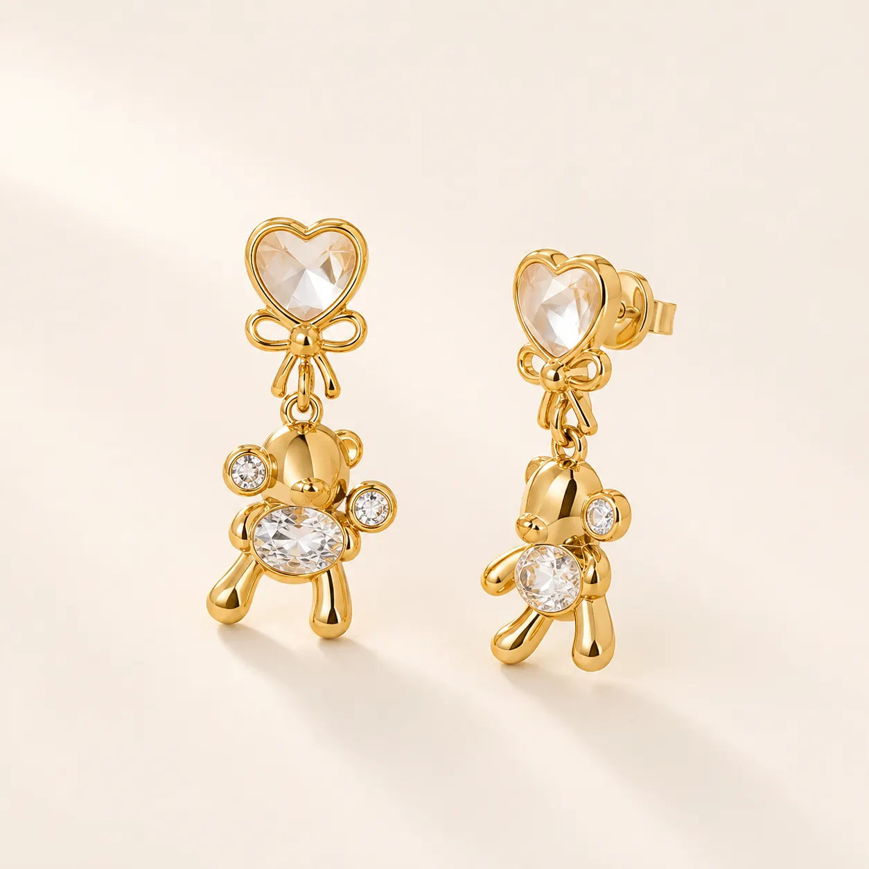 Crystal Cuddle Earrings - 18K Gold Plated