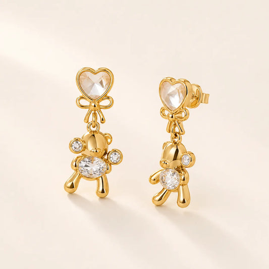 Crystal Cuddle Earrings - 18K Gold Plated