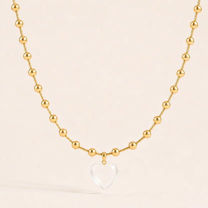 Crystal Love Necklace - 18K Gold Plated
