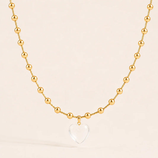 Crystal Love Necklace - 18K Gold Plated