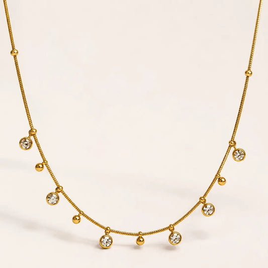 Dots and Drops Necklace - 18K Gold Plated