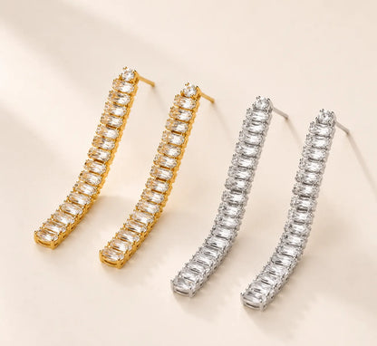 Dune Line Dangler Earrings - 18K Gold Plated