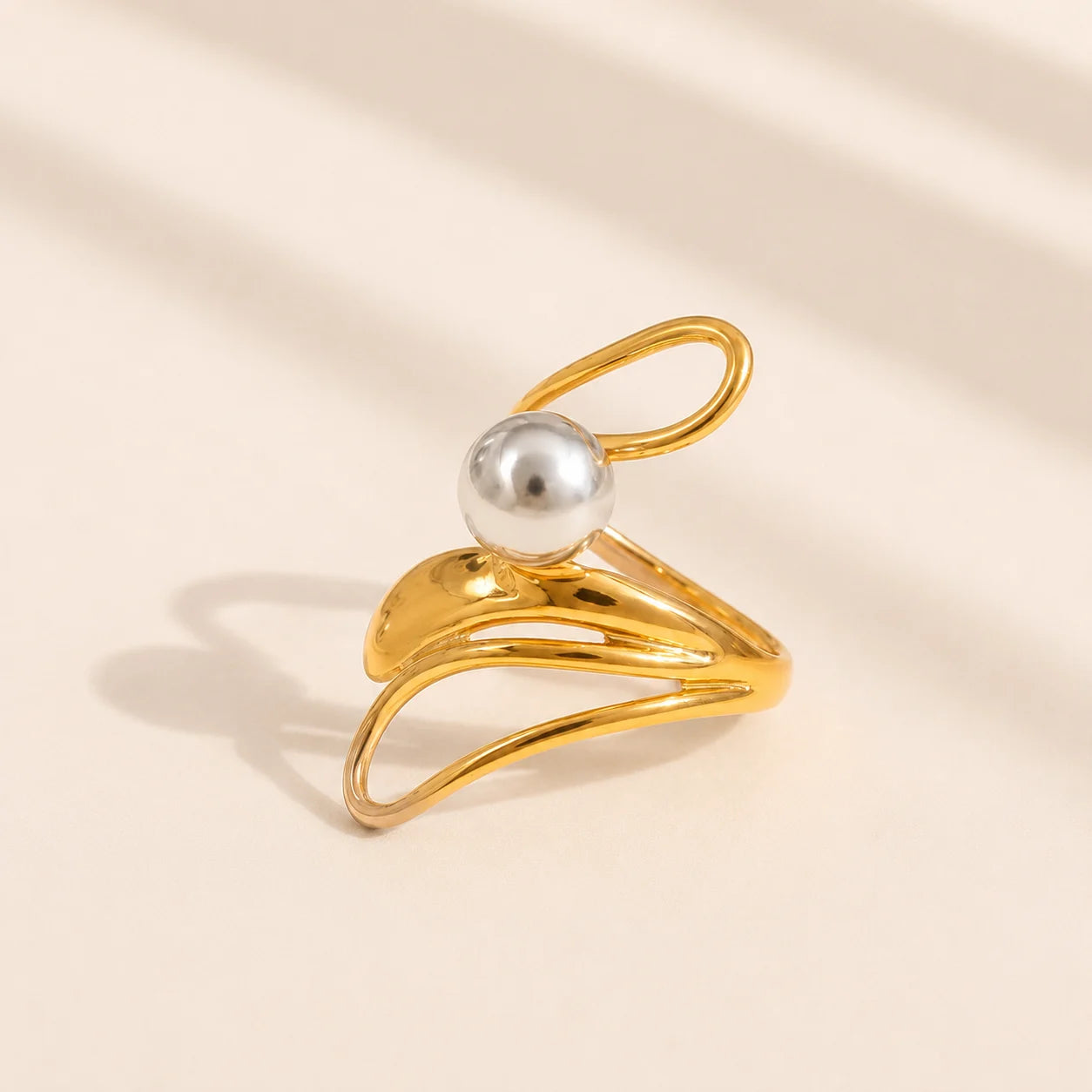 Eclipse Dual Tone Ring - 18K Gold Plated