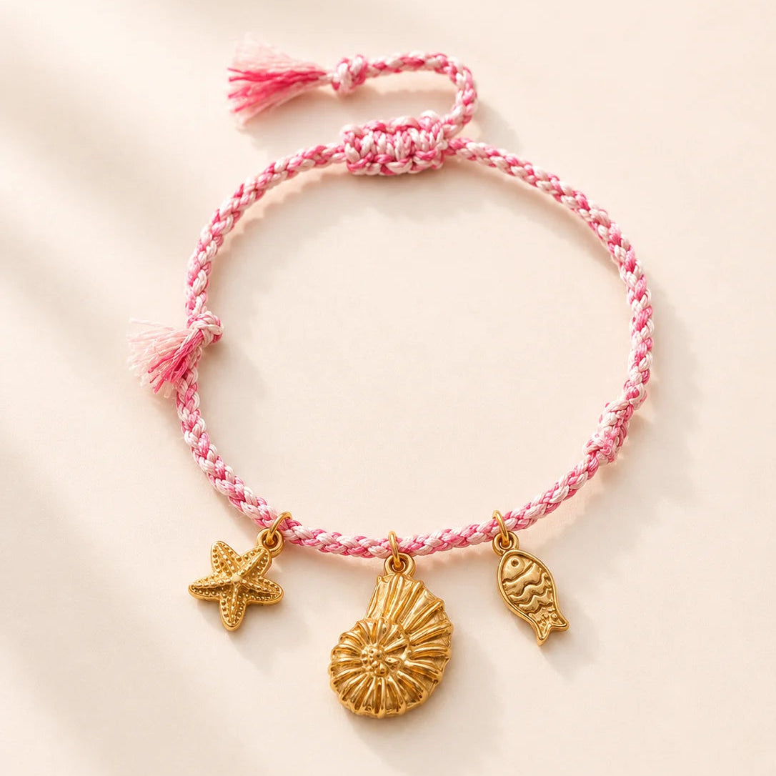 Everyday Charm Thread Bracelet - 18K Gold Plated