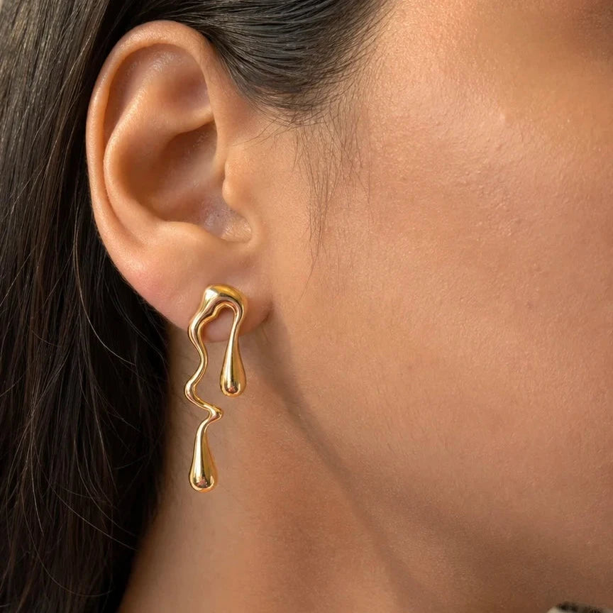 Melted Muse Earrings - 18K Gold Plated