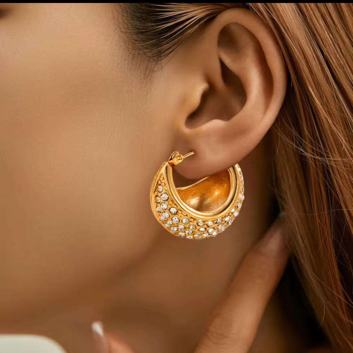 Moon Bubble Hoops Earrings