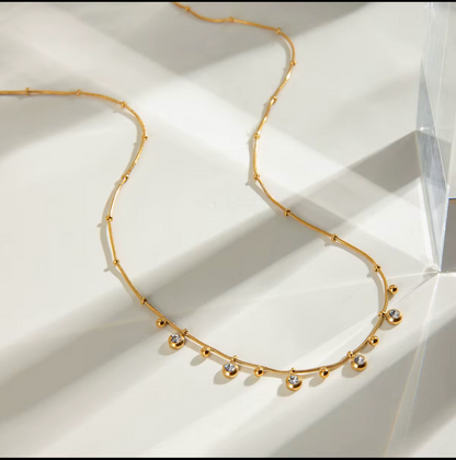 Dots and Drops Necklace - 18K Gold Plated