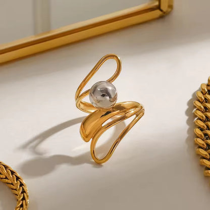 Eclipse Dual Tone Ring - 18K Gold Plated