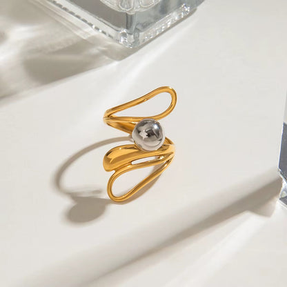 Eclipse Dual Tone Ring - 18K Gold Plated