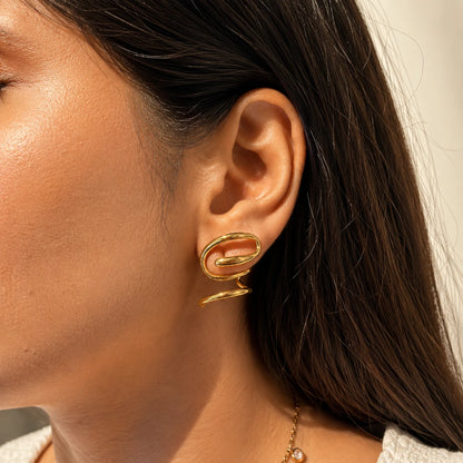 Twist Muse Earrings - 18K Gold Plated