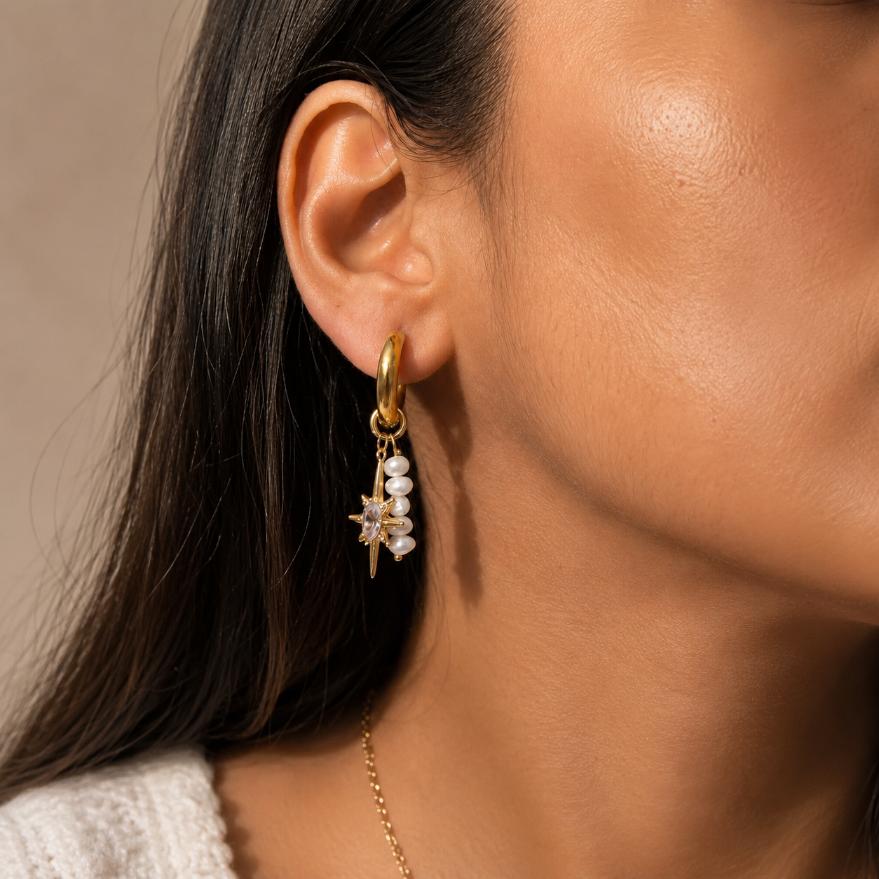 Orbit Dangle Dangler Earrings - 18K Gold Plated