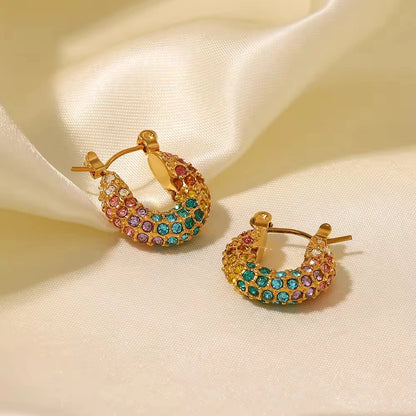Galaxy Gleam Hoops Earrings - 18K Gold Plated