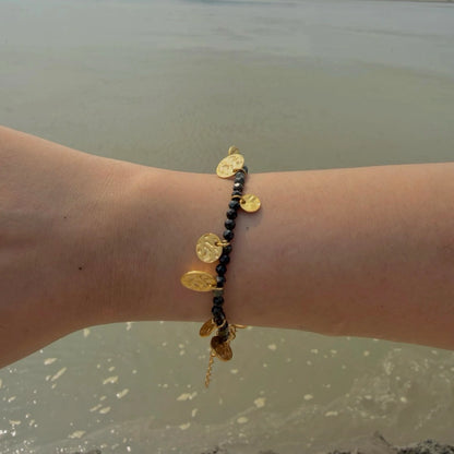 Noir Coin Bracelet - 18K Gold Plated