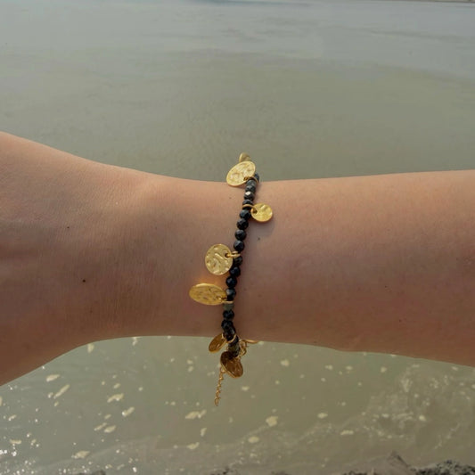 Noir Coin Bracelet - 18K Gold Plated