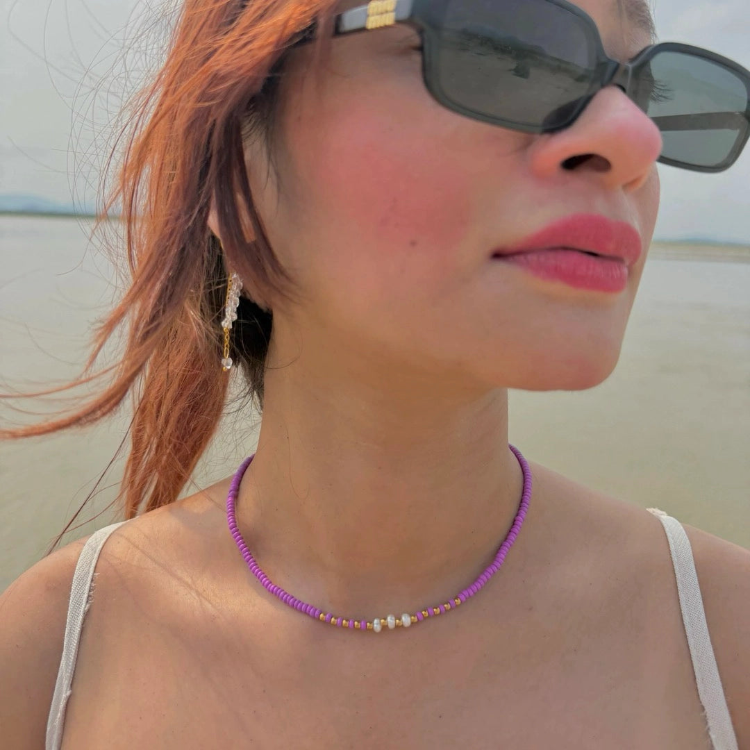 Lilac Love Necklace - 18K Gold Plated