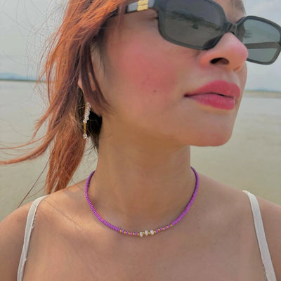Lilac Love Necklace - 18K Gold Plated
