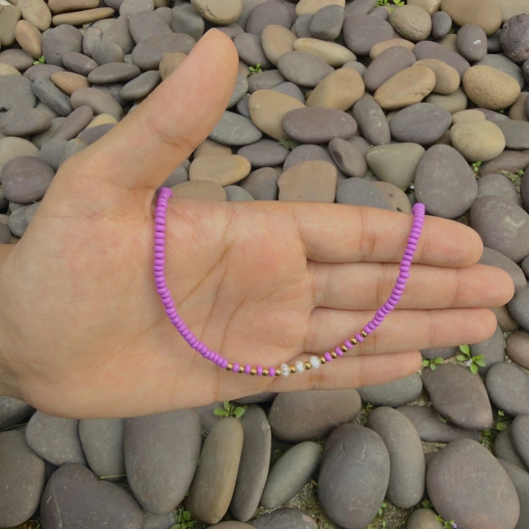 Lilac Love Necklace - 18K Gold Plated