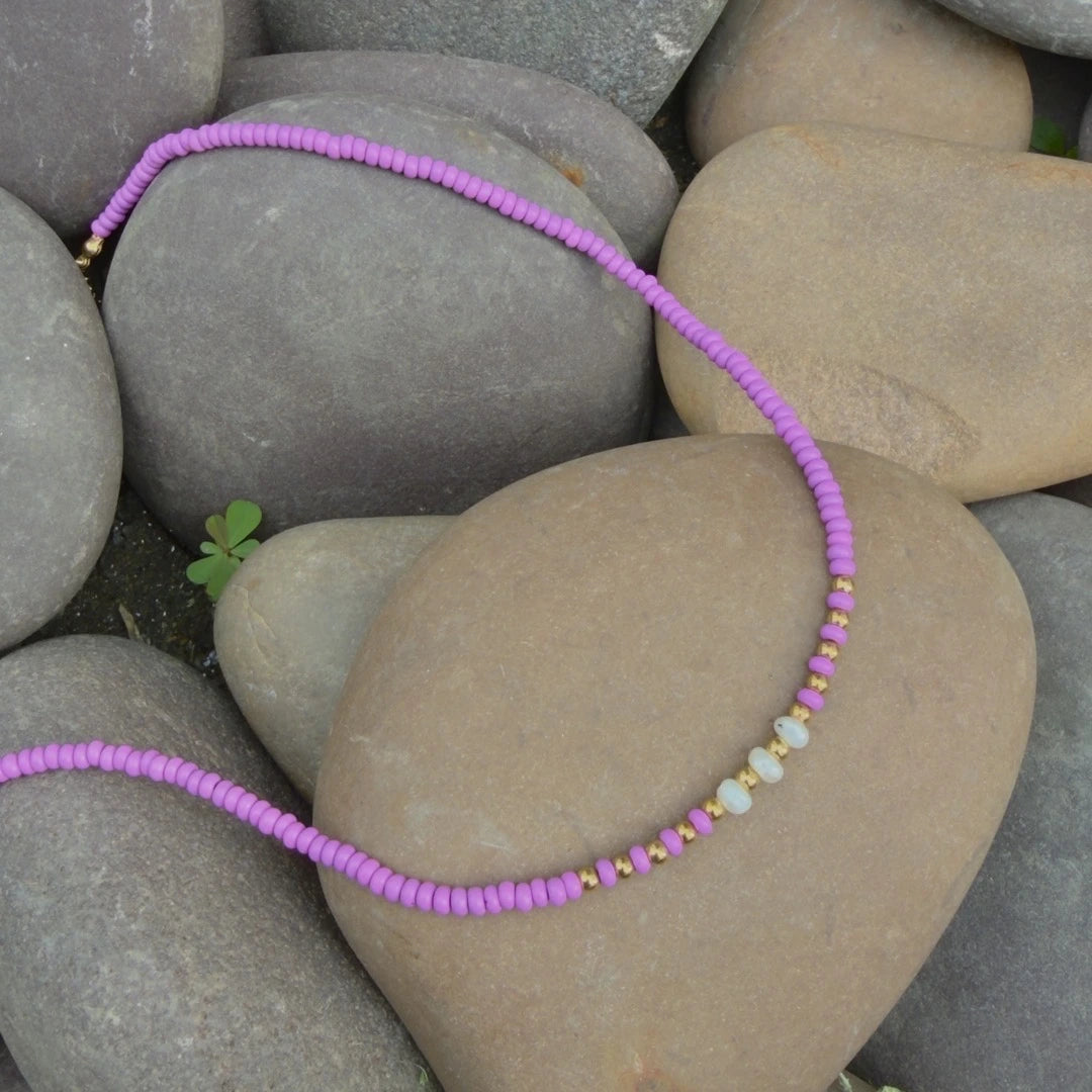 Lilac Love Necklace - 18K Gold Plated