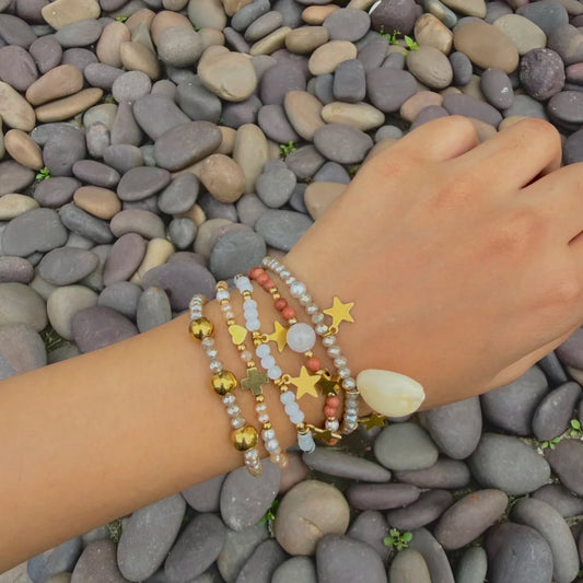 Ocean Whisper Bracelet Stack - 18K Gold Plated