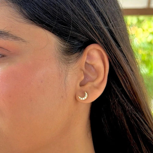 Moonbeam Studs - 18K Gold Plated
