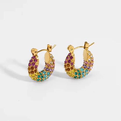 Galaxy Gleam Hoops Earrings - 18K Gold Plated