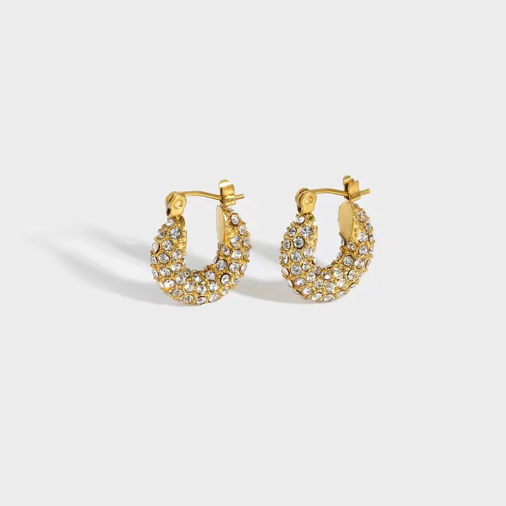 Galaxy Gleam Hoops Earrings - 18K Gold Plated