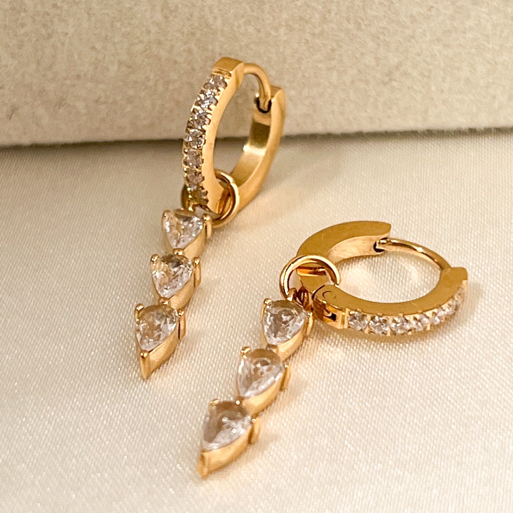 Crystal Curve Hoops Earrings