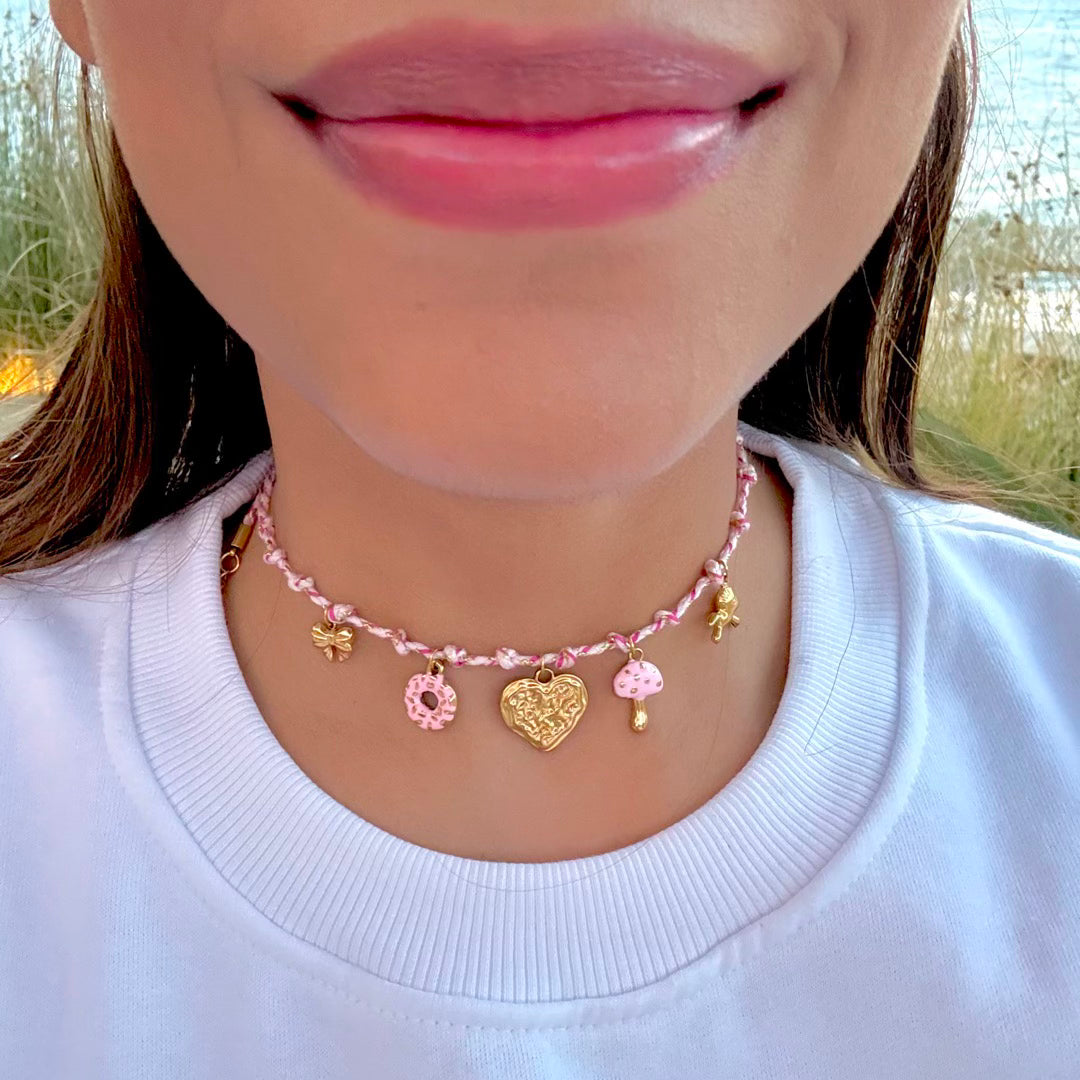 Sweetheart Charm Thread Necklace