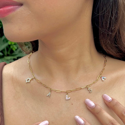 The YOU edit necklace - (Dainty Chain with 5 Charms)