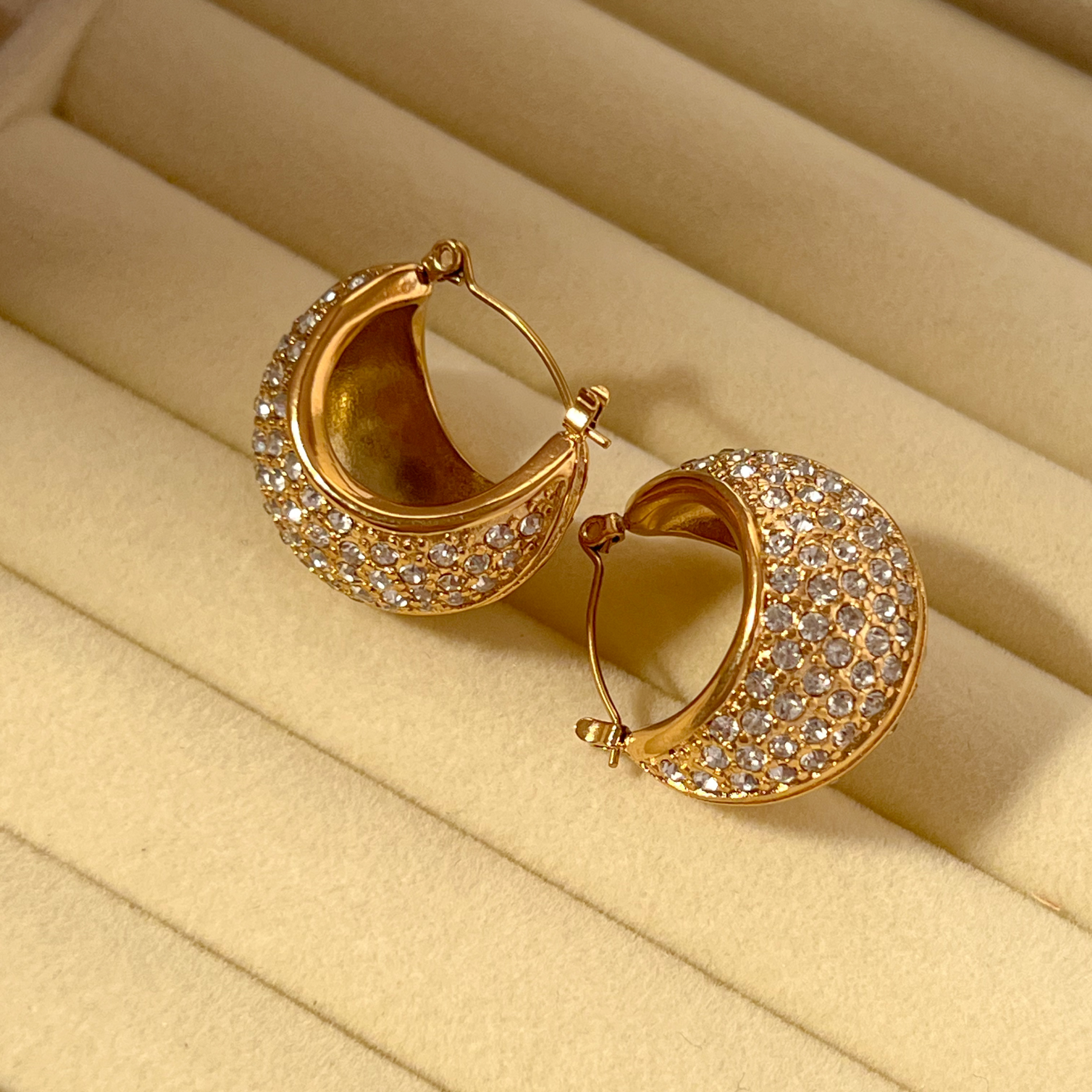 Moon Bubble Hoops Earrings
