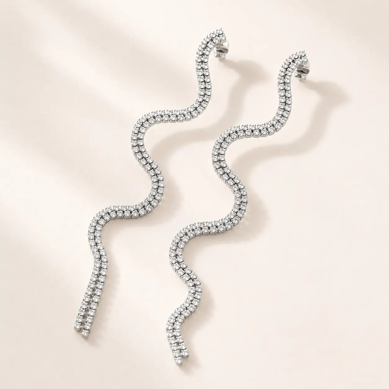 Ripple Route Dangler Earrings - 18K Gold Plated