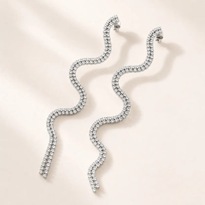 Ripple Route Dangler Earrings - 18K Gold Plated